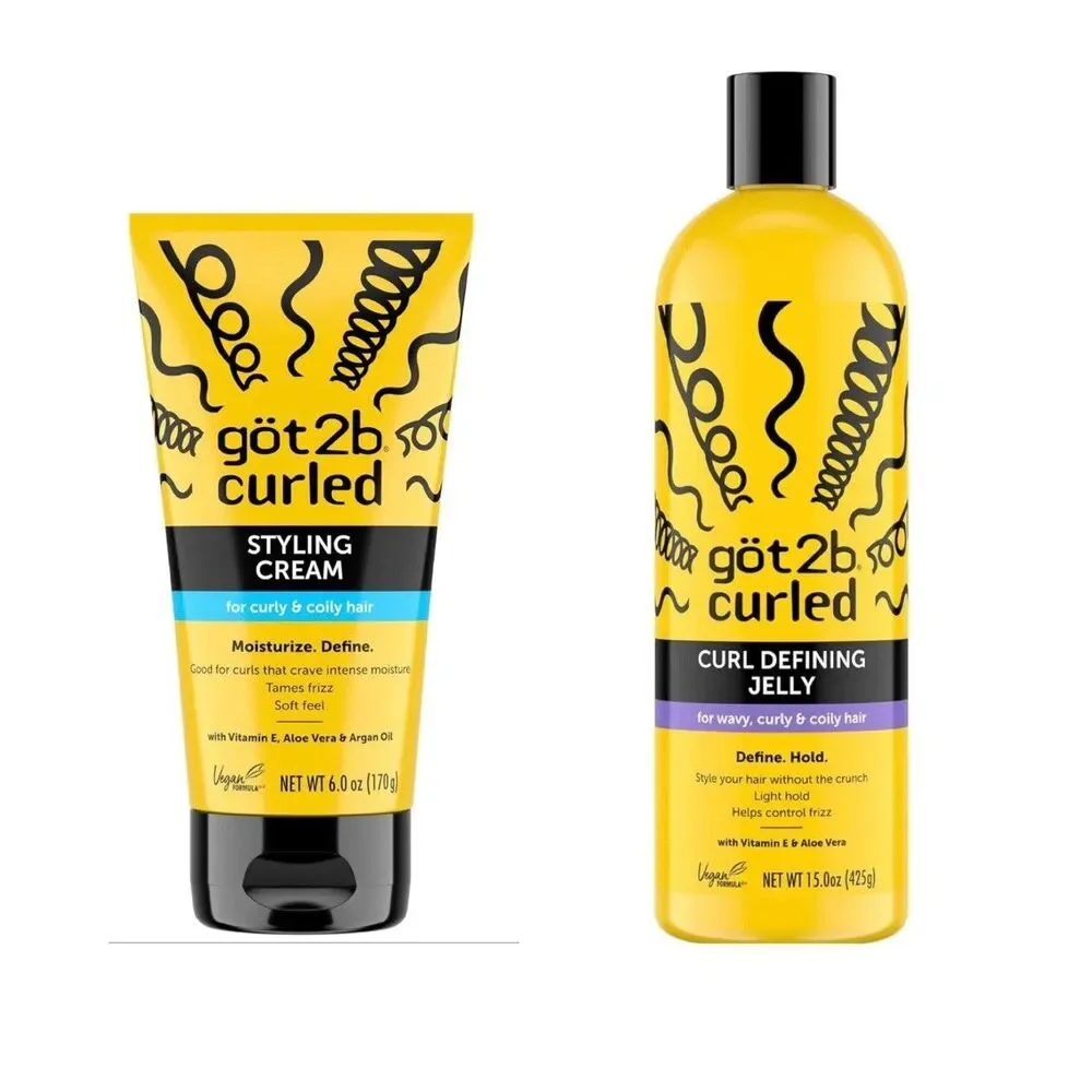 Got2B Curled Styling Cream Curl Defining & Defining Jelly, Hair 6 oz, 15 oz